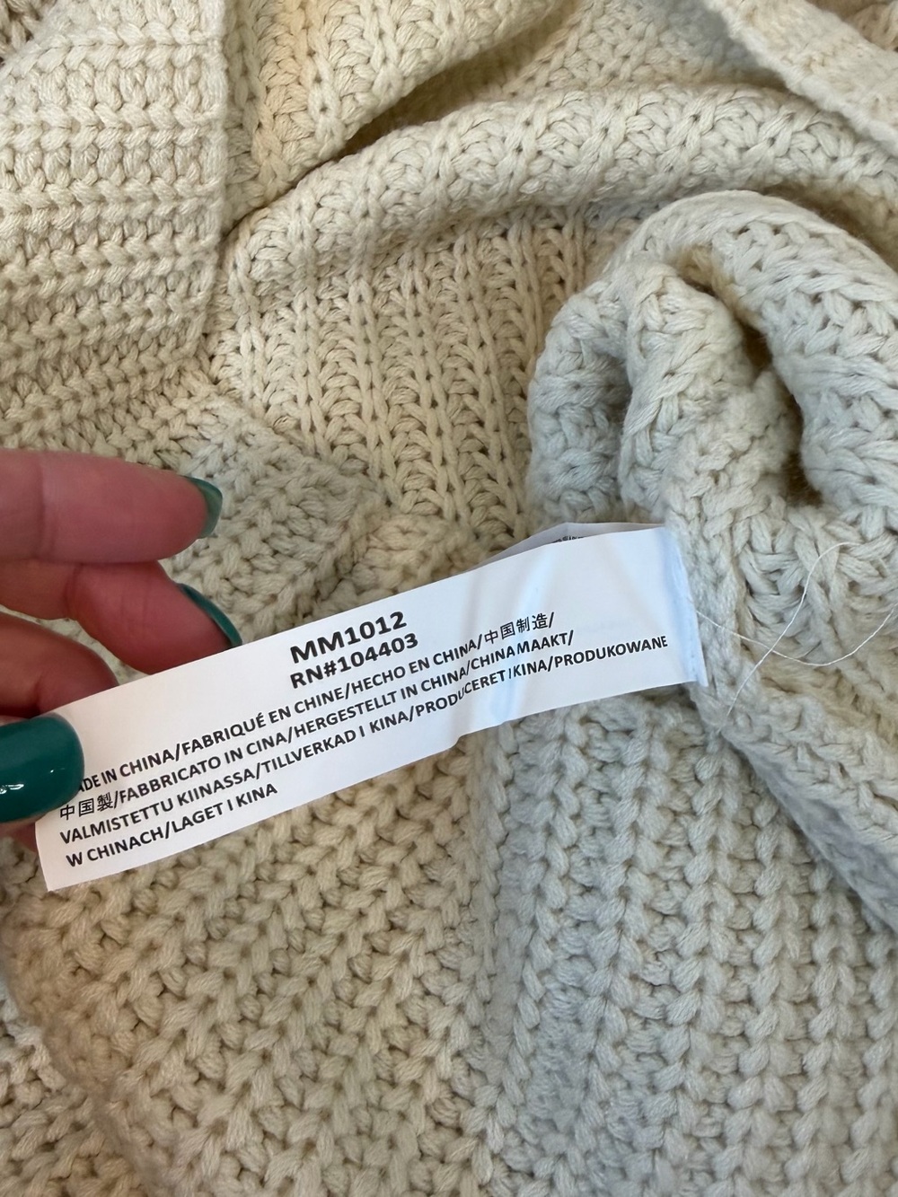Anthropologie Moon River Cream Knit High Mock Neck Sweater Dress Women’s Medium - Picture 12 of 13
